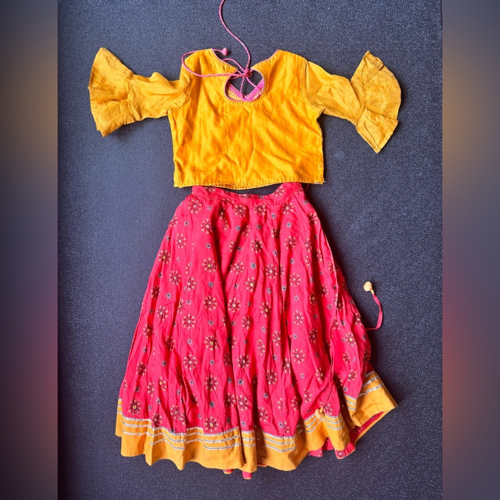 Fabindia Pure Cotton Rajasthani Choli & Skirt Set for Girls 3T-4T